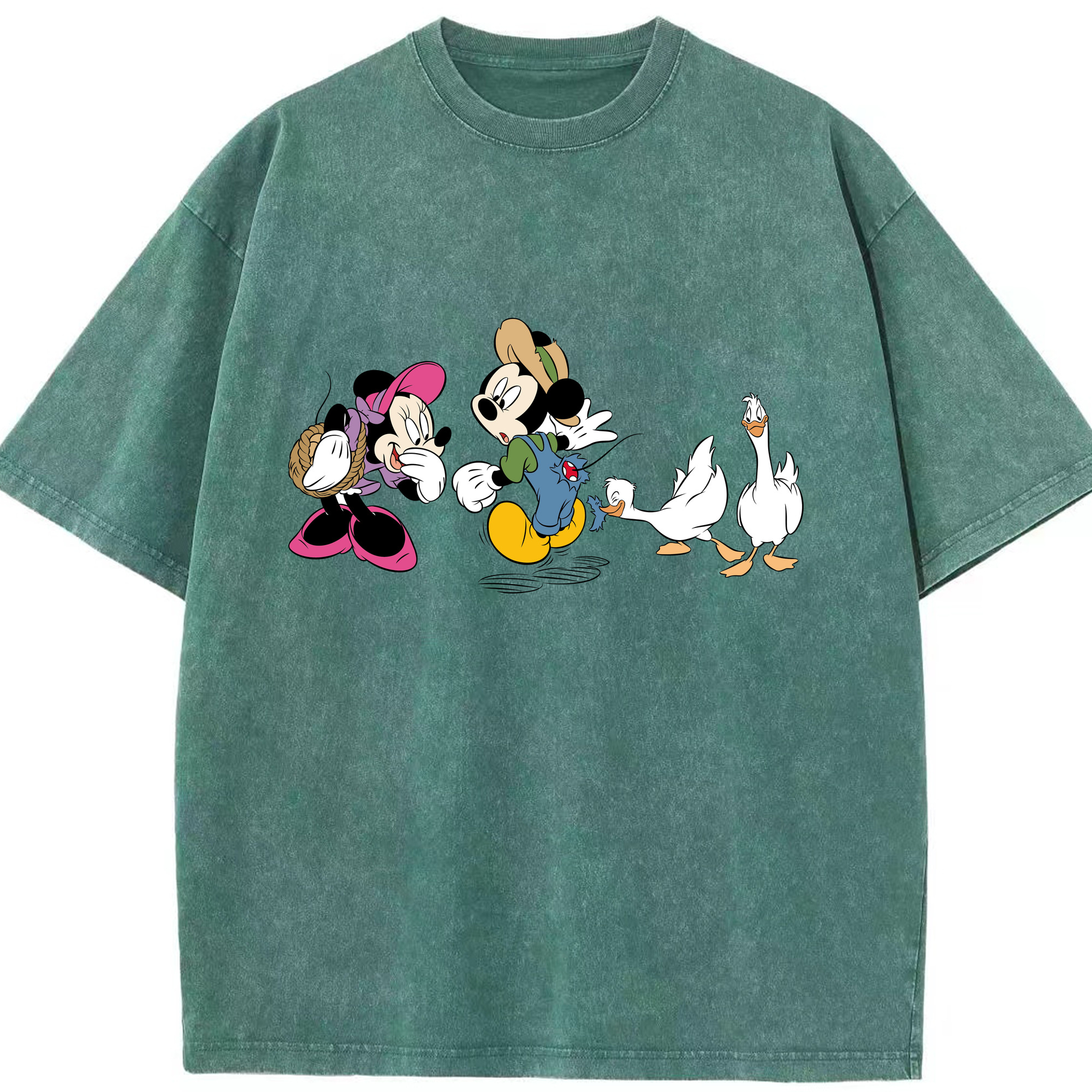 （画像用） ミッキーマウス Mickey Mouse 綿100% ヴィンテージ風 半袖Tシャツ（フロントプリント）